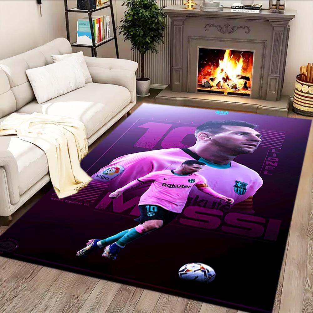 Messi Celebration rug for living rooms, bedrooms, home décor, and as gifts.