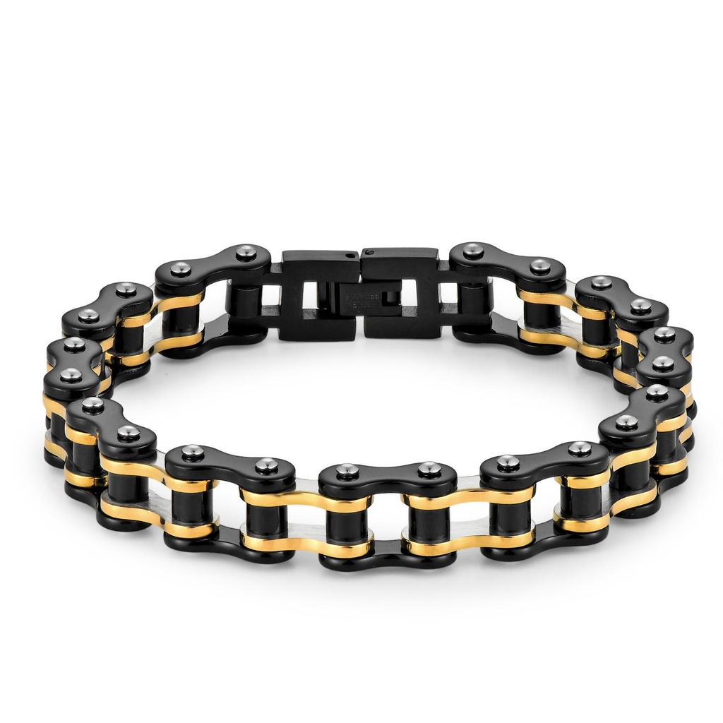 European-American Style Bicycle Chain Bracelet: Creative Rock Hip Hop Jewelry for Men & Women In Stainless Steel