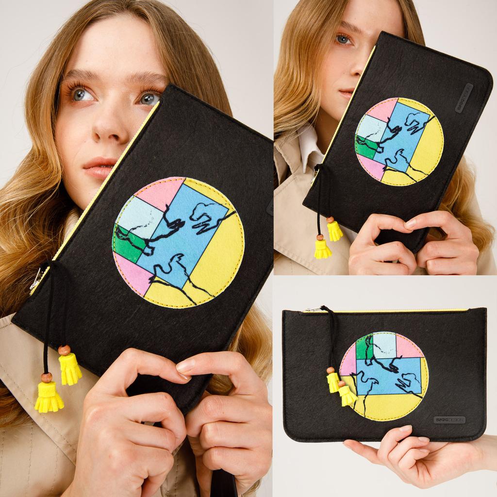 Biggdesign Dogs Felt Travel Makeup  Bag