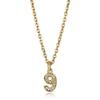 Cute Number 0 1 2 3 4 5 6 7 8 9 CZ Pendant Birthday Lucky Number Charm Necklace Rolo Chain Adjustable KN652