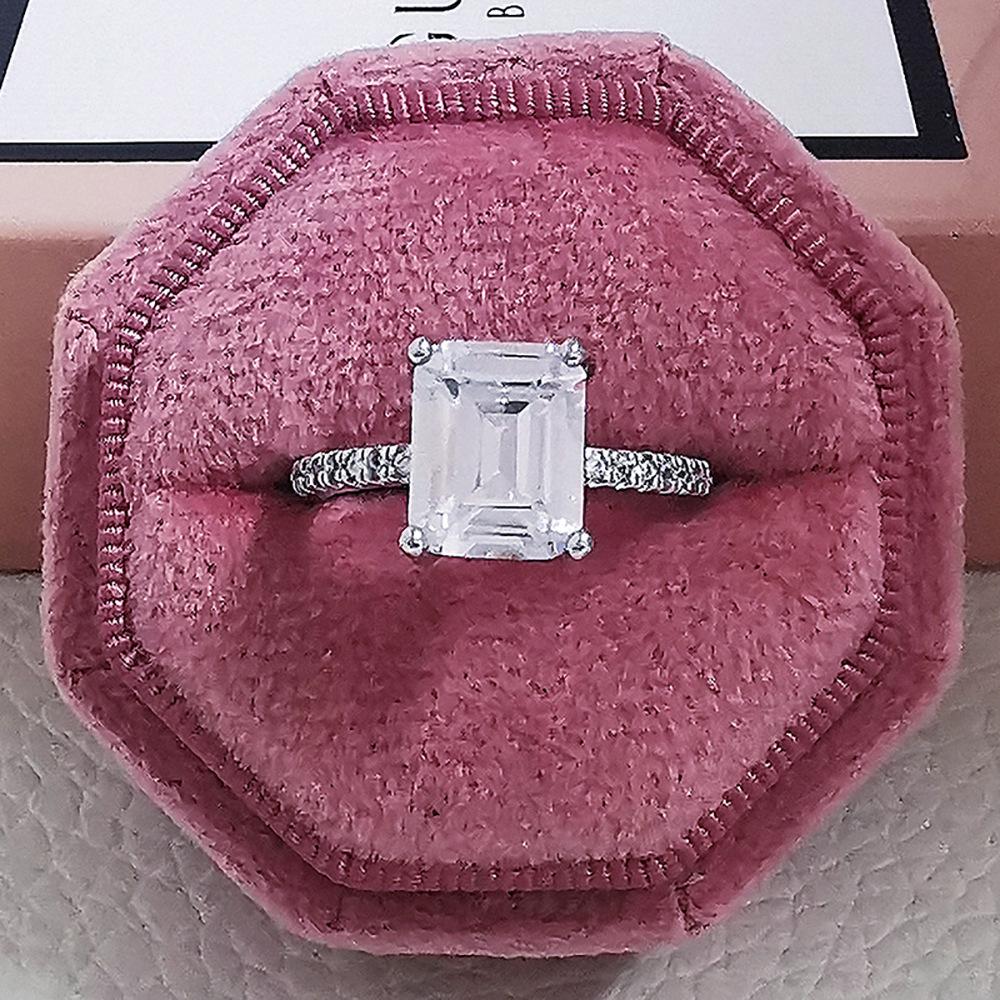 

Роскошное женское кольцо плоской огранки - Элегантное ювелирное украшение, аксессуар для руки, Phantom R4338 Size 9 белый