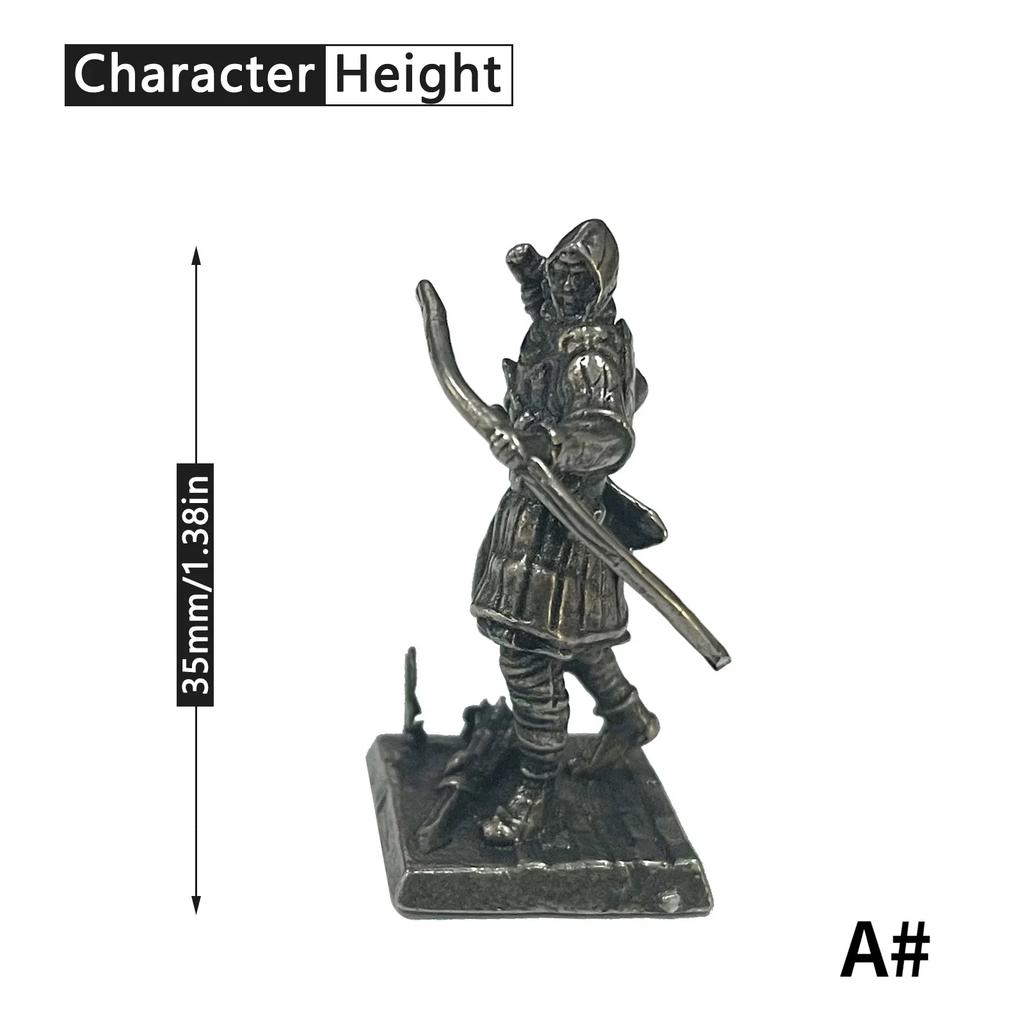 White Copper Metal Warrior Arab Knight Soldier Model Miniature Figurines Board Pieces Car Decoration Gift Decorative Figurines