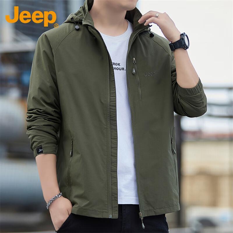 Jeep Men's Autumn/Winter Loose Hooded Casual Jacket