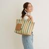 1165 1166 Horizontal Fluffy Tote Bag Medium Wafer SC MED Wafer Striped [Rootote] (116501 Saxophone)