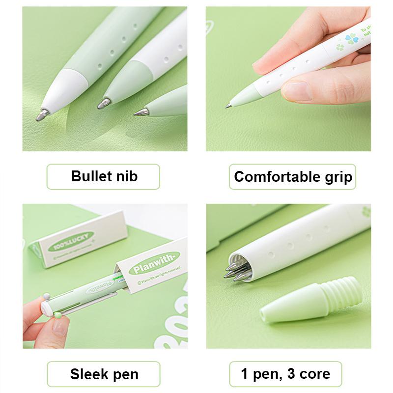Planwith 3-in-1 Colored Pens Smooth Writing No Smudge Assorted Core Gel Pen, Take Notes Mark Highlights School Office Supplies