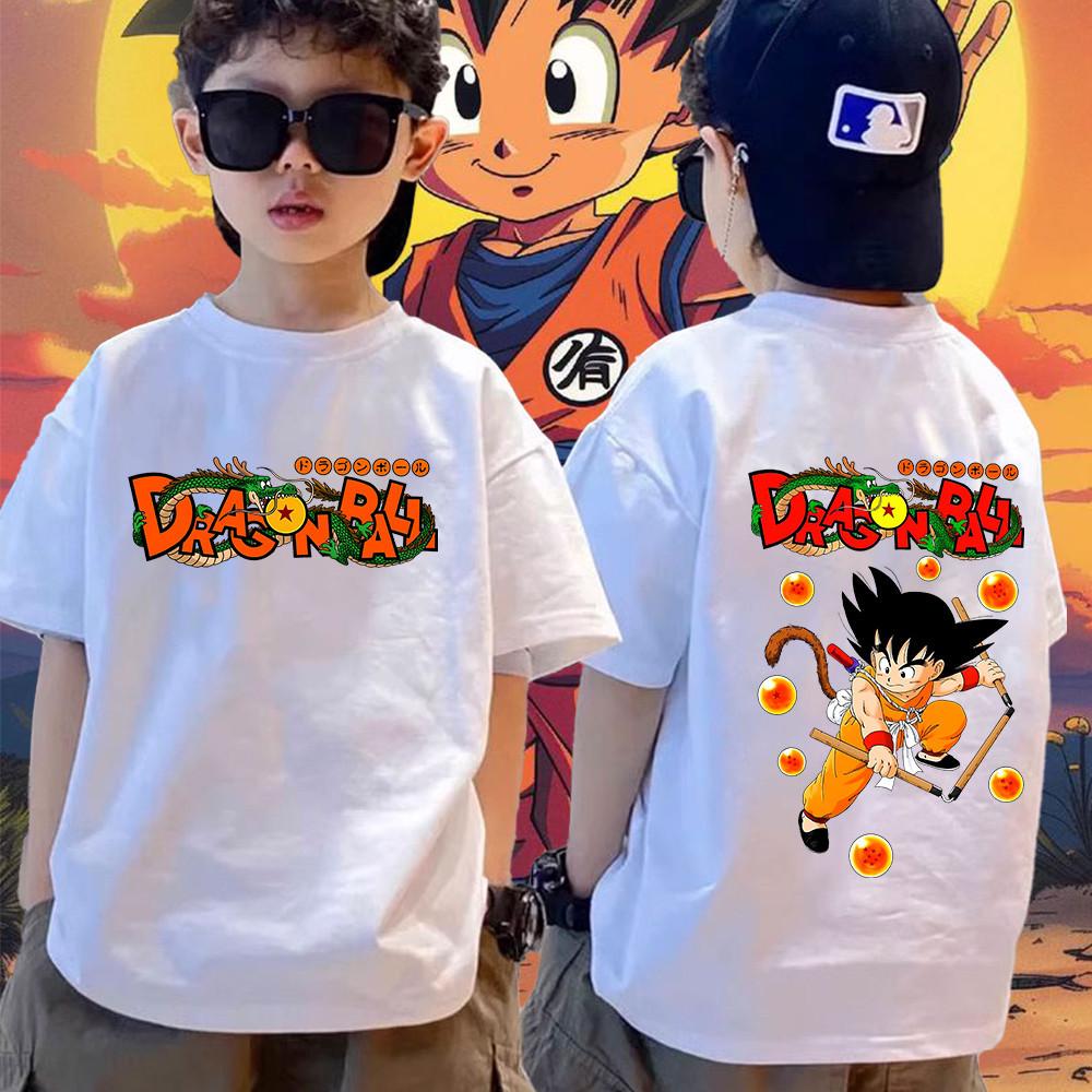 Dragon Ball Z Children's T-shirt Cute Anime Boy 1-11 Year Old Super Saiya Cartoon T-shirt