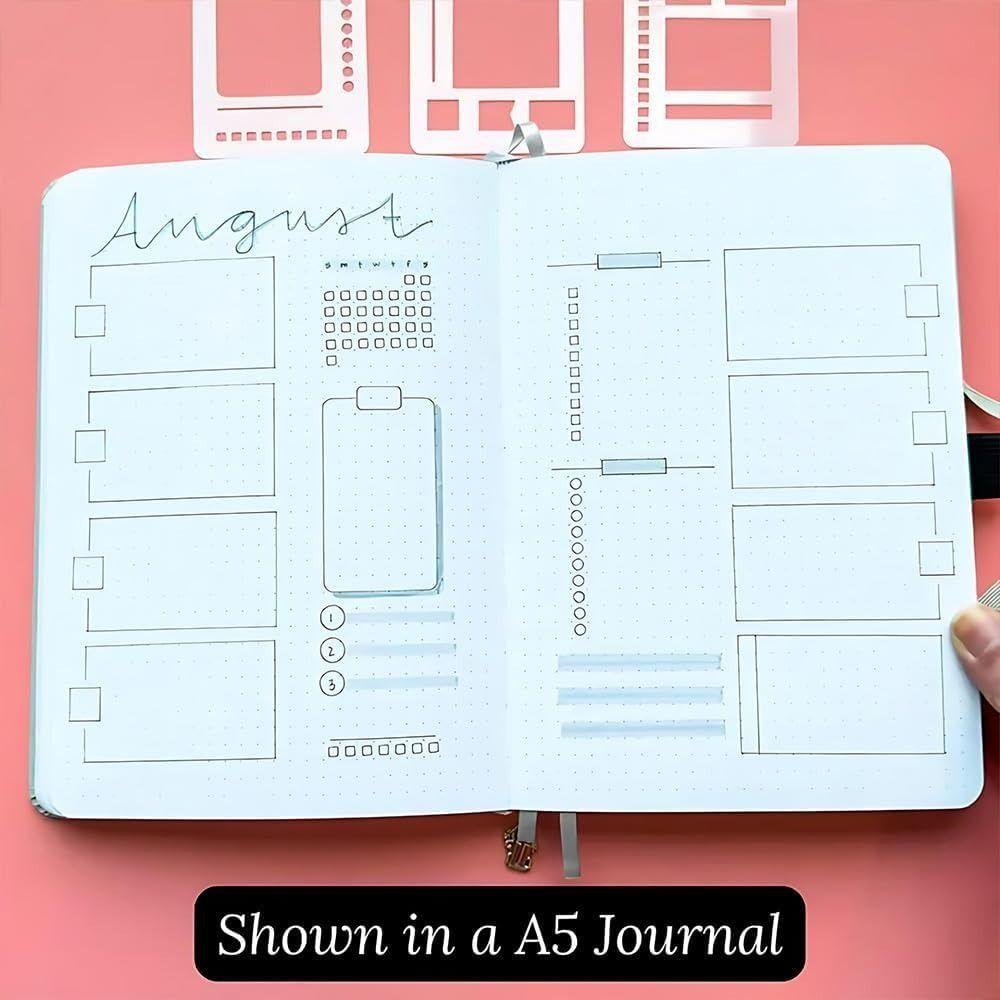 3Pcs/Set Manual Log Planning Template Set Reusable Flexible Journal Stencils