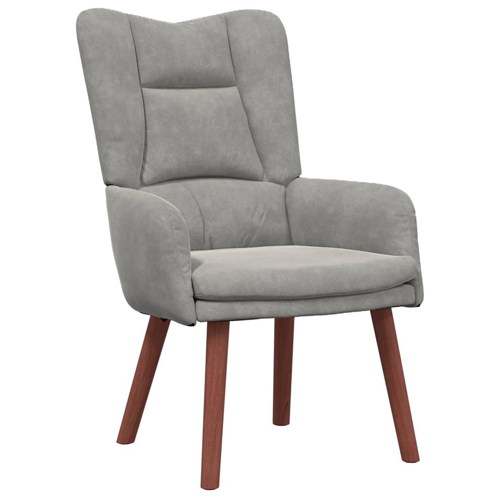 Armchair Light Grey 63 X 67 X 94 Cm Velvet