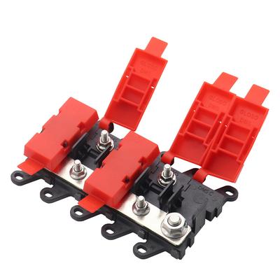 4-Way Fuse Holder Set 1 In 4 Out Distribution Block 200A Multi-Pole Fuses Block