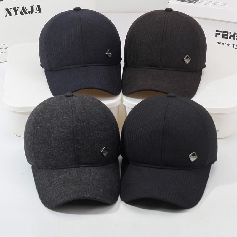 Middle-Aged and Elderly Cap Men's Autumn Winter Ear Protection Cap Warm Cotton Cap Baseball Cap Father Cap