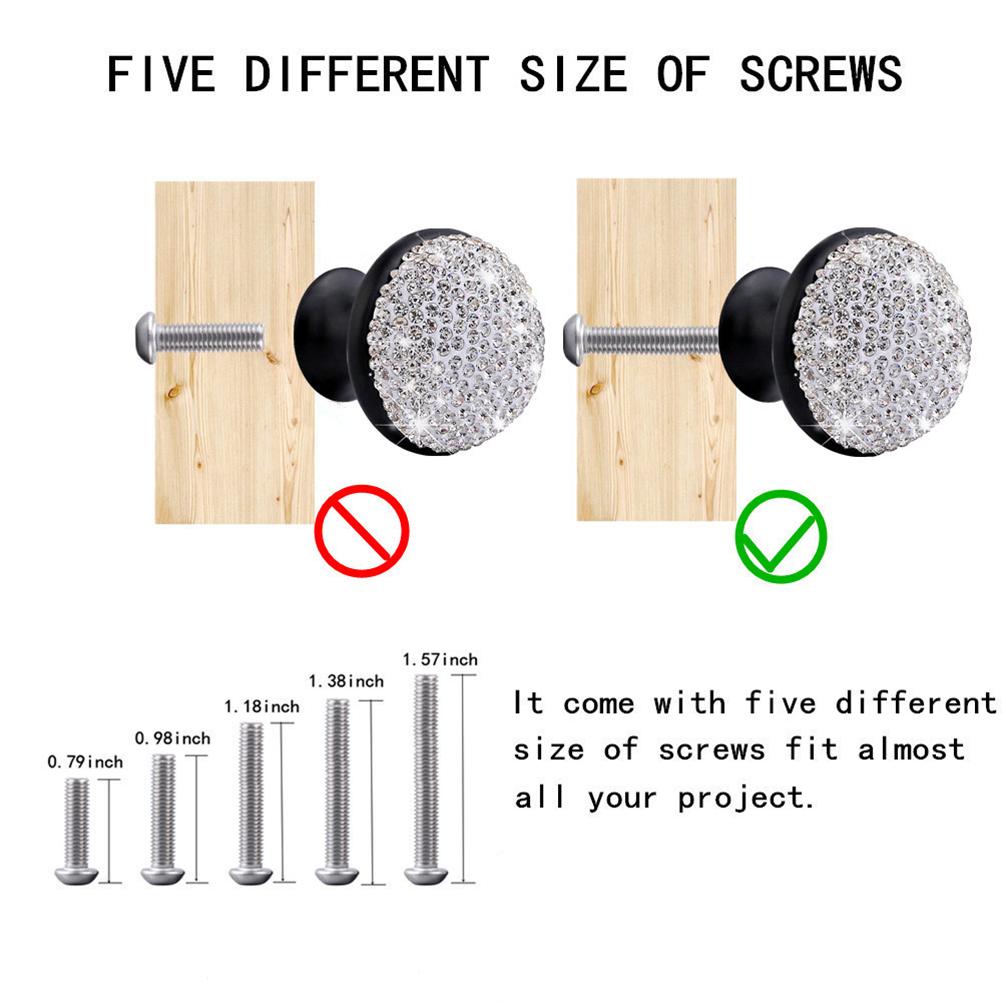 Aluminum Alloy Door Knobs Black Rhinestone Mushroom Shape Creative Pull Handle Cabinet Drawer Cupboard Shining Alloy Knobs