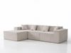 Modular Corner Sleeper Sofa, 277 cm L-Shaped Cloud Sofa in Corduroy, Comfort Foam, No Assembly, Deep Seat, Convertible Sofa for Living Room, Beige