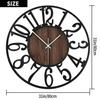 Large Wall Clock for Living Room Decor- 32 Decorative Antique Silent Little Ticking Battery Operated Black Metal Wood Clocks fo