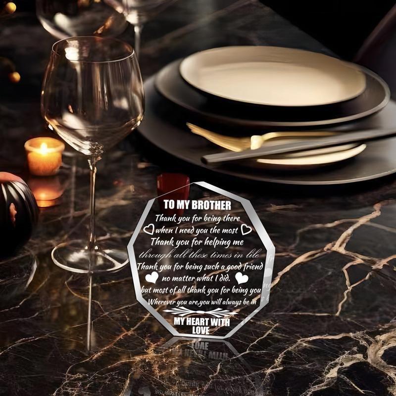 Engraved Brother Acrylic Plaque. A meaningful gift from sister for graduation or Christmas.