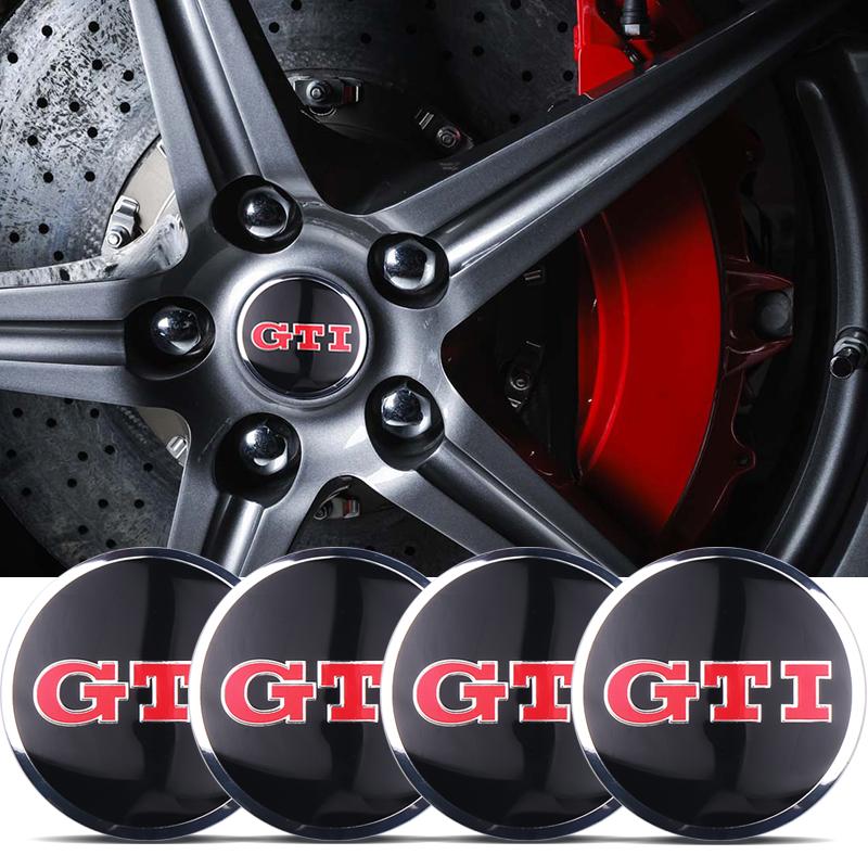 4Pcs 56MM Car Wheel Center Hub Cap Stickers For VW GTI Golf Polo Passat Mk6 MK7 Tiguan R32 RLine Magotan Jetta Bora Beetle Trunk