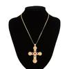 American Baroque Gold Cross Necklace Pearl Multi-Layer Twin Fashion Retro Fancy Sexy Sweater Chain