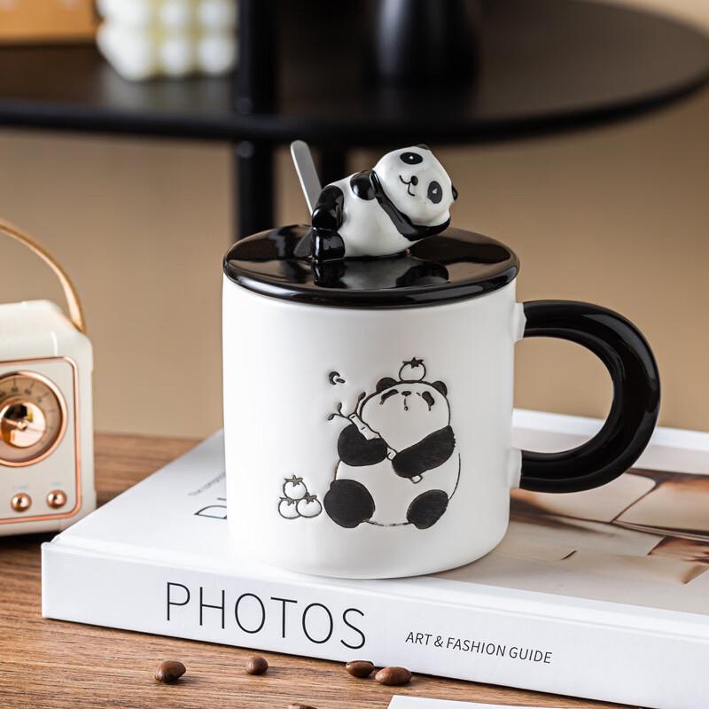 Shangqi Hand-Painted Cute Panda Ceramic Mug