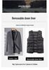 Men's Mid-Length Double-Sided Cashmere Coat with Detachable Down Liner, Casual Wool Suit for Middle-Aged