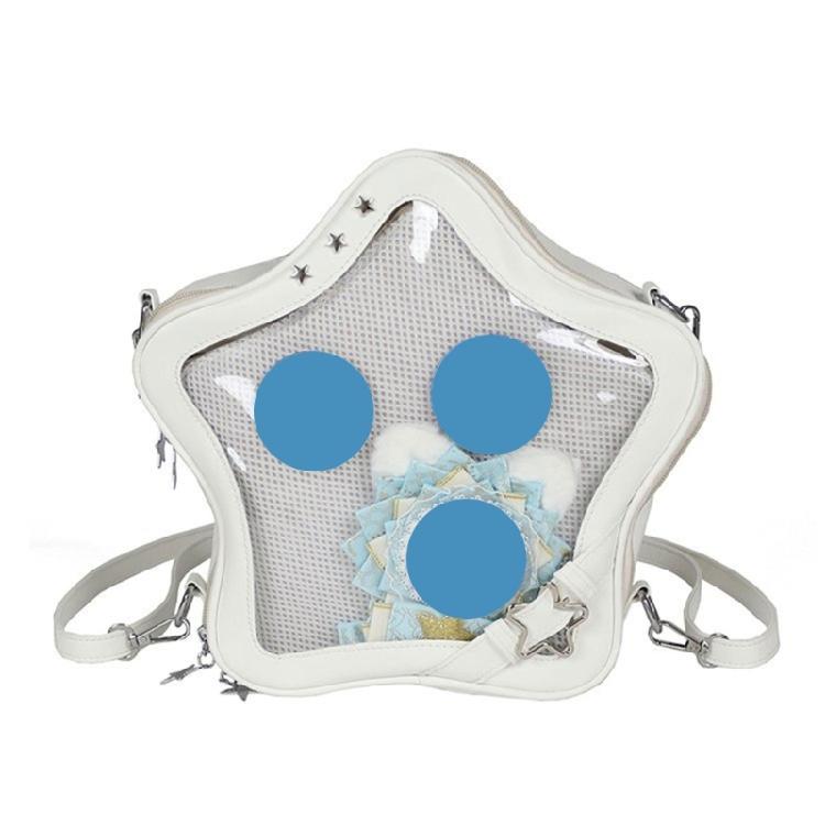 Сумка-ите Бэкпэк Сумка через плечо Сумки на плечо в форме звезды Многоцелевая Сумка для демонстрации значков Сумка-портфель со вставкой для женщин белый 1960₽
