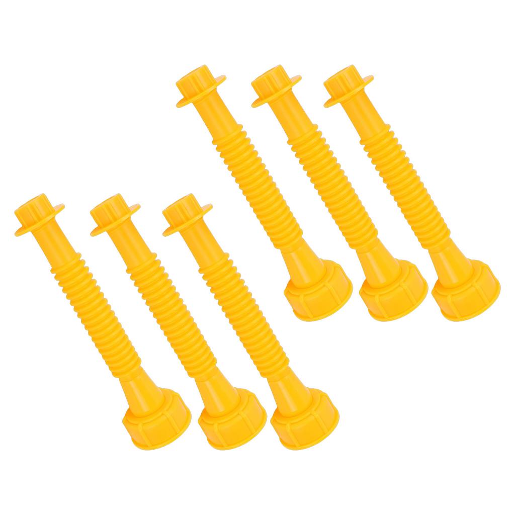 6 Sets Gas Can Spout Replacement Kit Flexible Spouts Threaded Sealing Caps and Washers 8mm Drill Bit