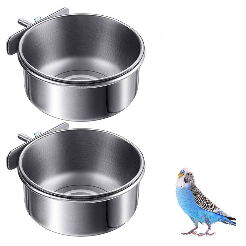 Parrot food cup stainless steel food box, water tank, water basin, water cup, food bowl, food cup, food trough, bird food cup