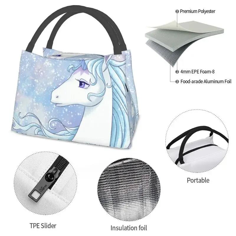 Das letzte Einhorn Thermoisolierte Lunchtasche Damen Fantasyfilm Wiederverwendbarer Lunchbehälter Outdoor Picknick Aufbewahrung Mahlzeit Lebensmittelbox