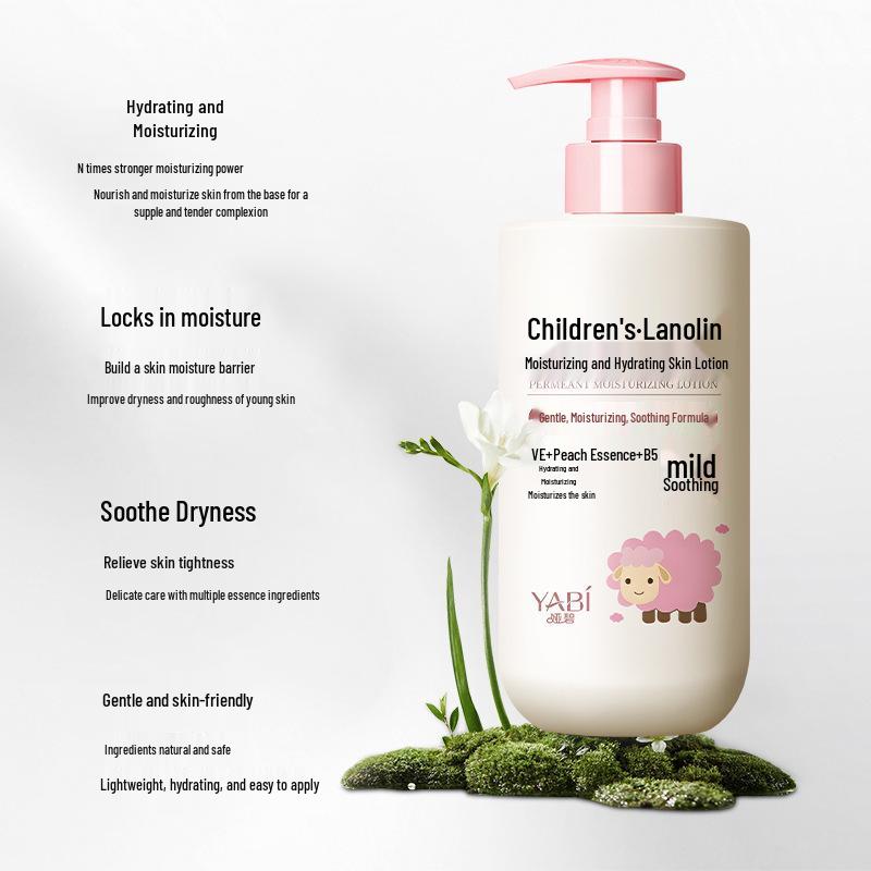YABI Gentle Lanolin Body Lotion for Kids: Hydrating and Skin-Friendly Moisturizer for Autumn and Winter.