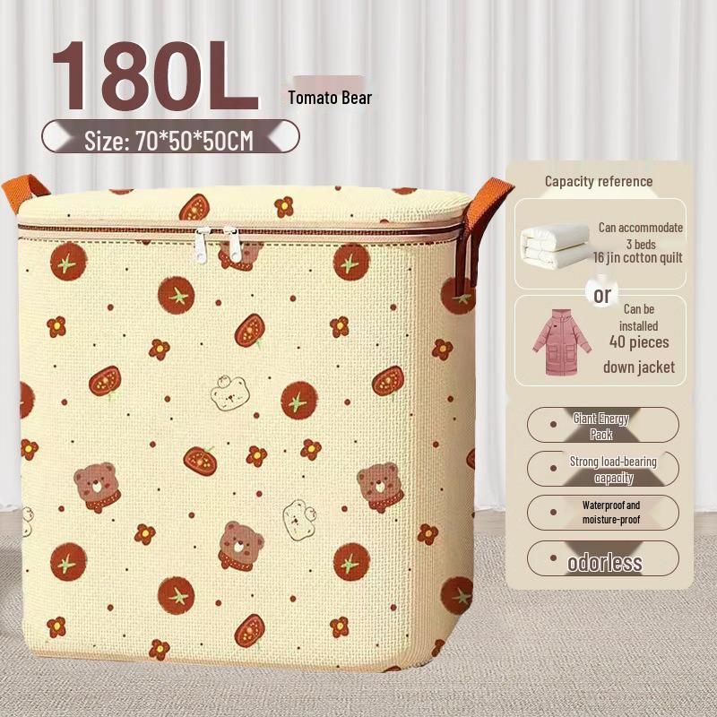 Tomato Bear Large Capacity Non-Woven Fabric Storage Bag for Clothes and Quilts