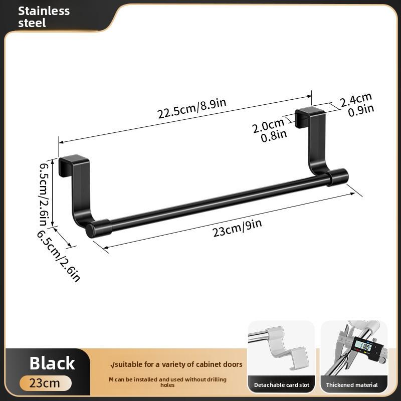 

Навесная кухонная полка для полотенец – Компактный держатель для посудных тряпок, Установка без сверления, Организация ручных полотенец и посудных тряпок, Полки для полотенец [black 23CM]