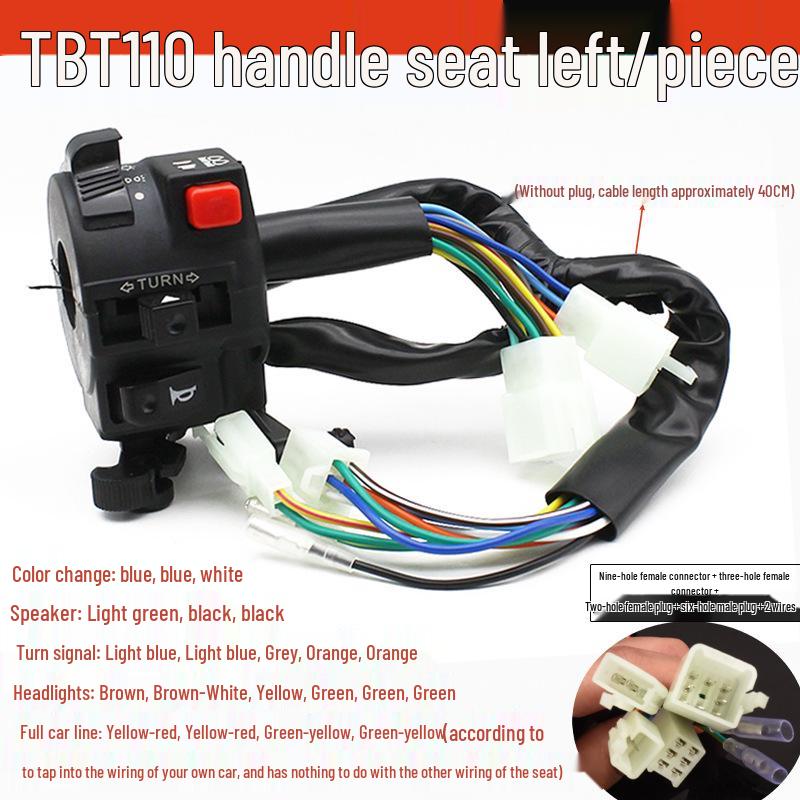 Bent Beam TBT110 Motorcycle Handlebar Seat Assembly & Switch Combo