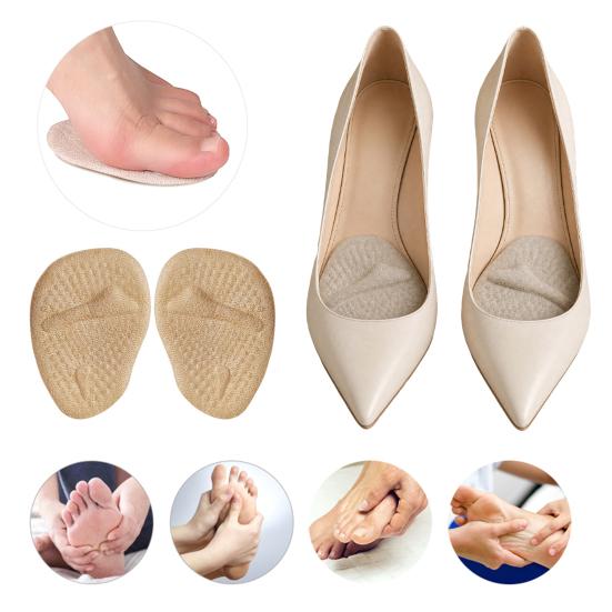 2PCS Forefoot Pad Self-Adhesive Shoe Inserts Reduce Foot Pain Velvet Cushion Massage Texture