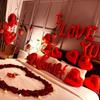 I LOVE YOU Banner & Heart Shaped Foil Balloon Set,   For Valentine's Day , Proposal, Birthday , Anniversary , Wedding  Decor