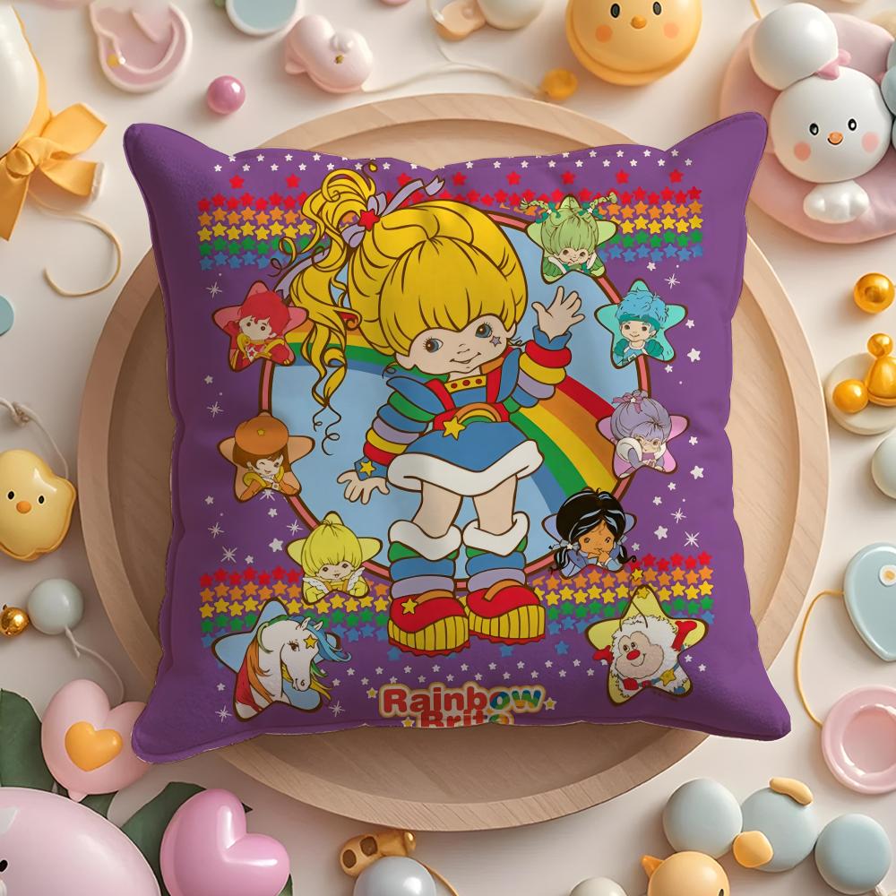 Cute RRainbows BBrite Pillow Case Soft Plush Fabric DoubleSided Printed Cushion Cover Warm Winter Sofa Pillow Case