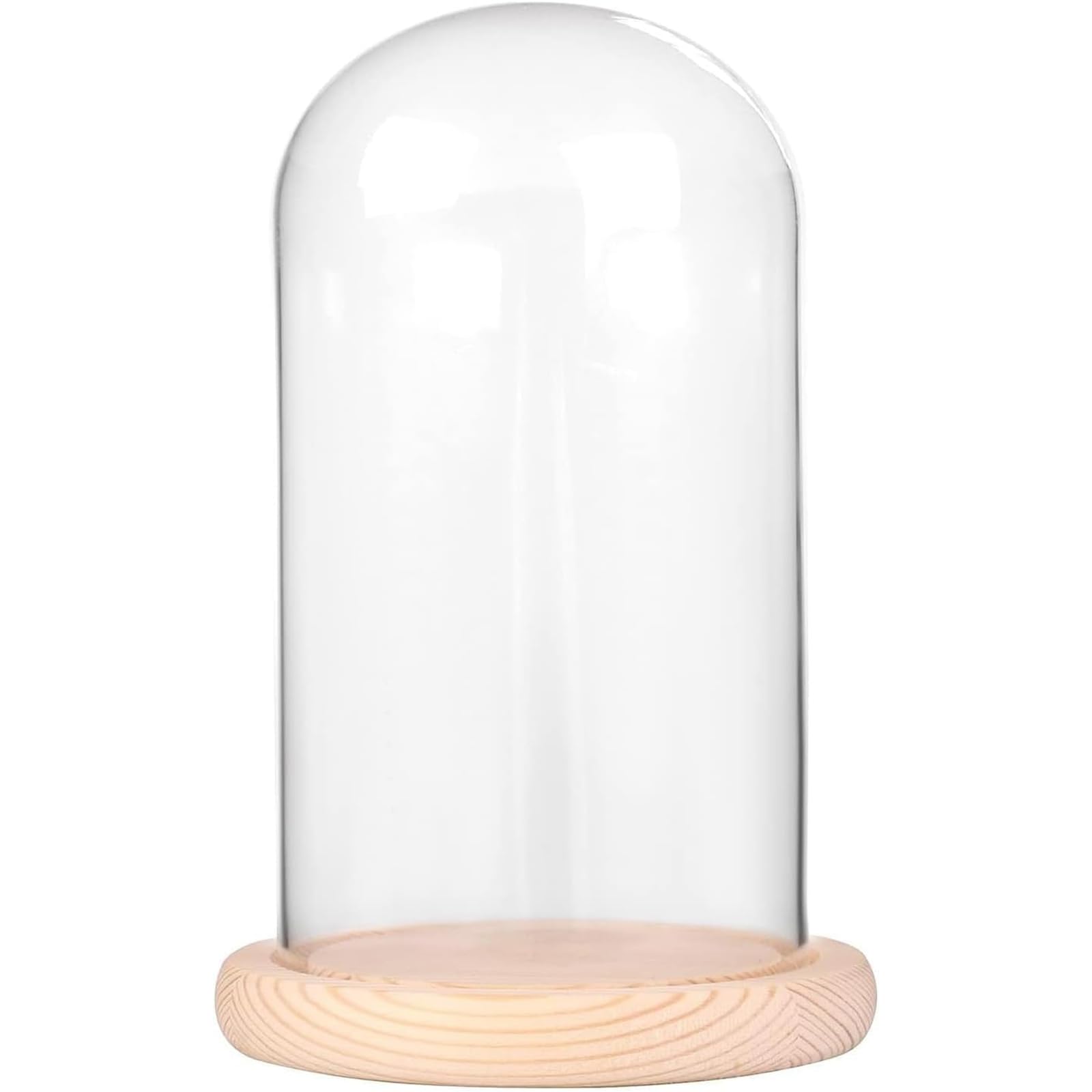 Стеклянный купол, Прозрачный стеклянный купол с деревянным основанием, Стеклянная крышка, Стильный стеклянный купол-витрина, Маленький
