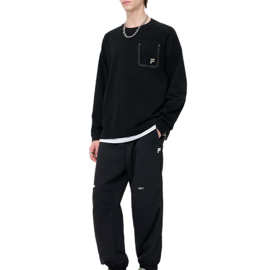 FILA Fusioneer Comfortable Loose Fit Woven Casual Pants Men bottoms Black T11M435802FBK