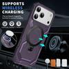 (Dark Purple) For iPhone 17 Pro Max Case Compatible with MagSafe Kickstand TPU+PC Phone Cover