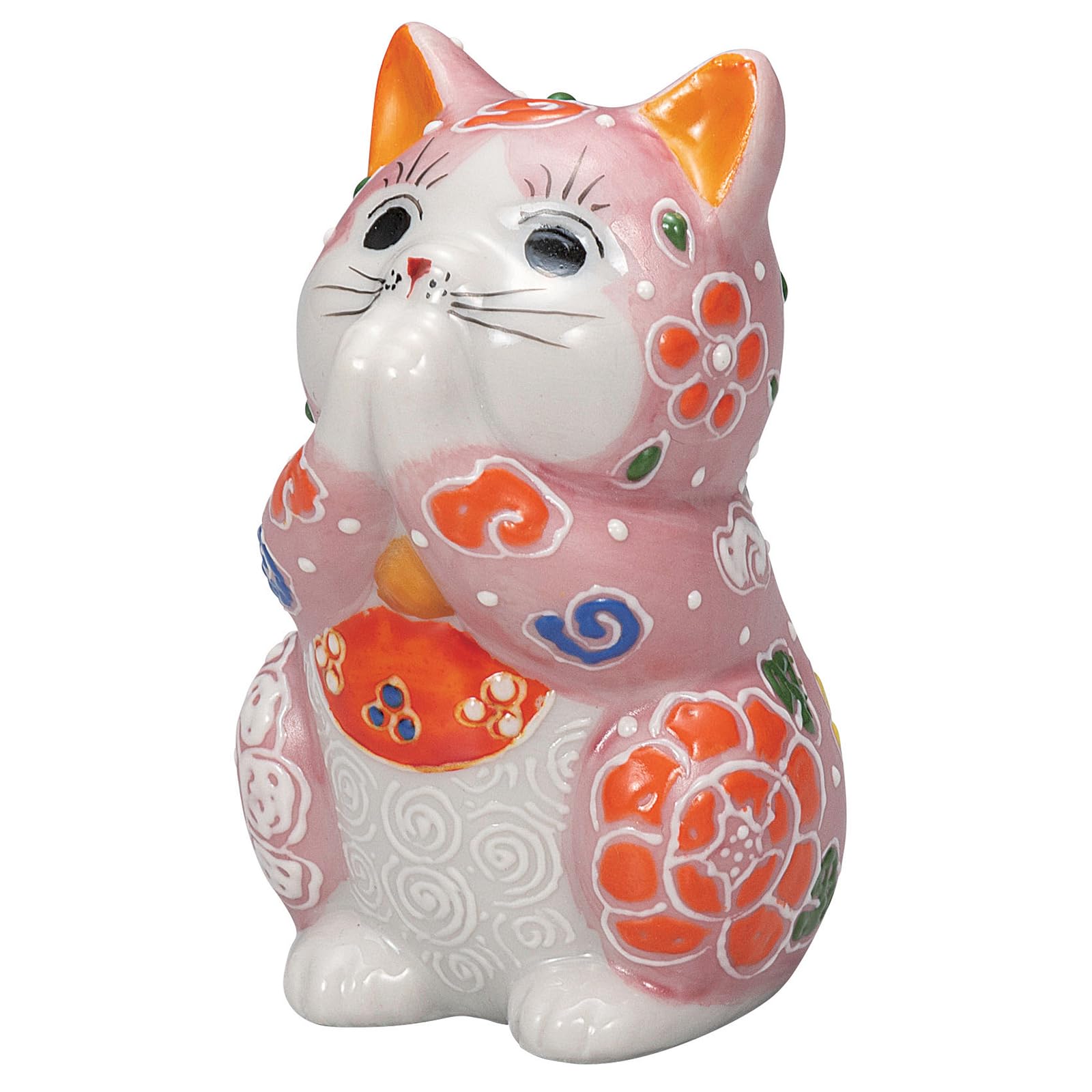 

Kutani Ware Good Approximately 8cm Size Maneki-neko Figurine, Fortune, Prayer, Tall, 2.7, Momomori, K9-1594 розовый