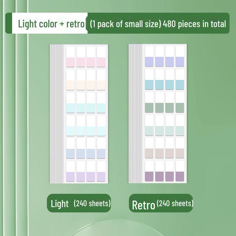 Custom Morandi Index Label Sticky Notes – Fluorescent Bookmarks for Students