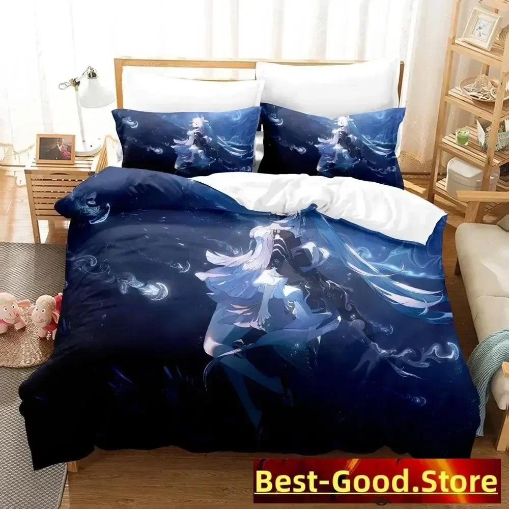 Game Genshin Impact Sangonomiya Kokomi Bedding Set Single Twin Full Queen King Size Bed Set Adult Kid Bedroom Duvetcover Sets