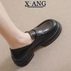 Leather platform heightening women's shoes autumn new small leather shoes Mary Jane shoes single shoes