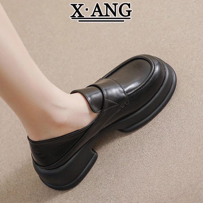 Leather platform heightening women's shoes autumn new small leather shoes Mary Jane shoes single shoes