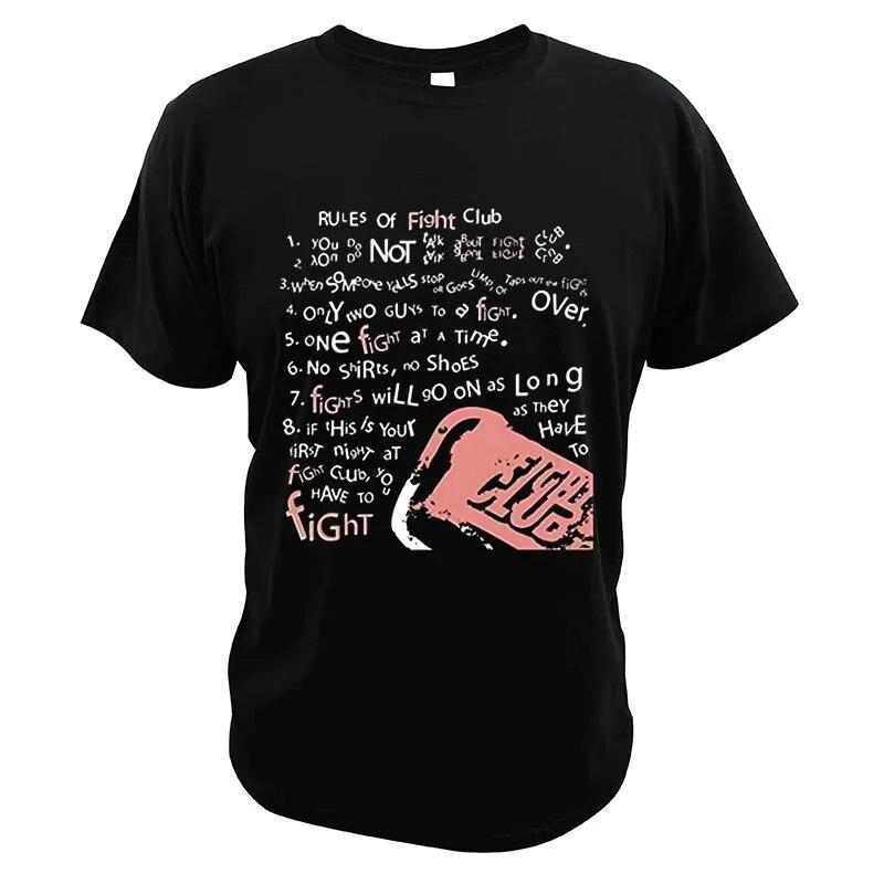 

Футболка «Правила бойцовского клуба» «Бойцовский клуб» с цитатой из кинофильма, новинка, рубашки Homme, летние топы с круглым вырезом из 100% хлопка, размеры ЕС