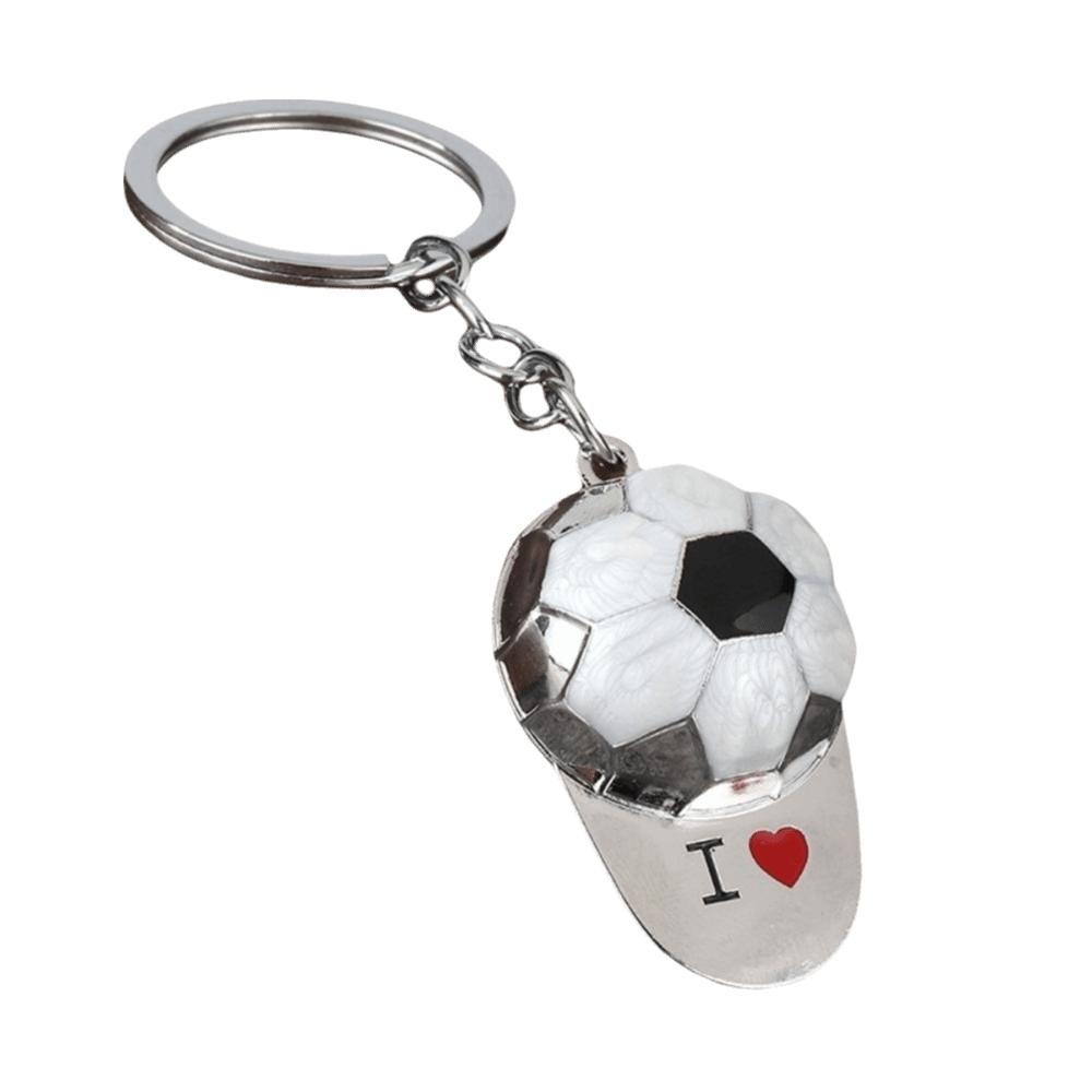 

PVC Football Keychain Lightweight 3D Ball Shape Bag Charm All Star Fan Car Keyring Friends Gift белый