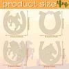 24pcs/lot Wooden Horseshoes Cutout for Crafts DIY Unfinished Wood Horseshoes Christmas Cowboy Decor Western Party Decor Crafts