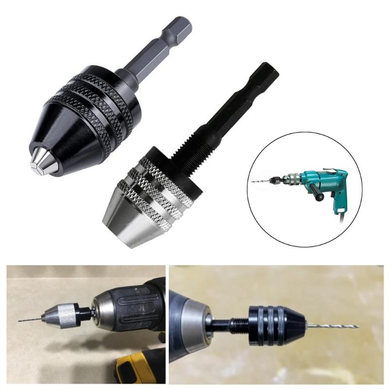 Electric Grinding Accessories Three Jaw Conversion Chuck 0.3-6.5mm Hexagonal Handle Rear Push Chuck Twist Drill Chuck