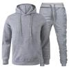 Gray Casual American Style Hooded Sweatshirt Suit for Autumn and Winter