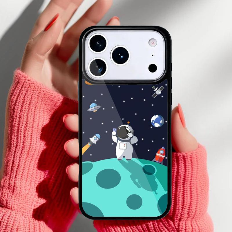 Astronaut Weltraum Cartoon Handyhülle für iPhone 17 16 15 14 13 Pro Max Rückseite für 12 11 Pro Hülle