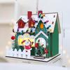 Christmas Wooden House Ornament Buildings Gift Hanging Decor Santa Elements for Fireplace Wall