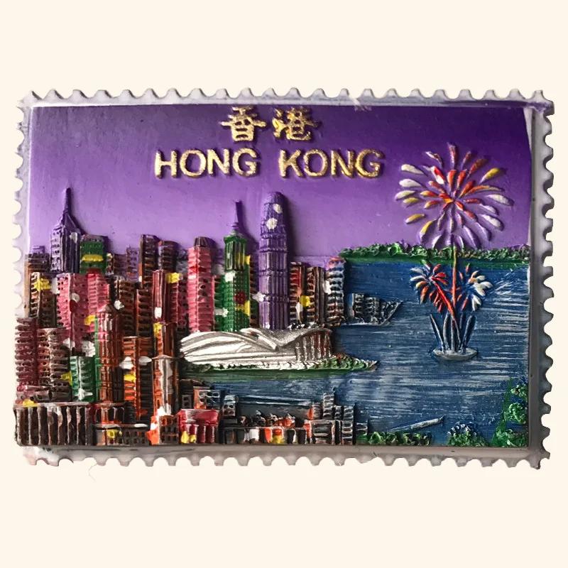 China Hong Kong Fridge Stickers Tourist Souvenirs Fridge Magnets Home Decor Wedding Gifts Photo Wall Magnetic Stickers