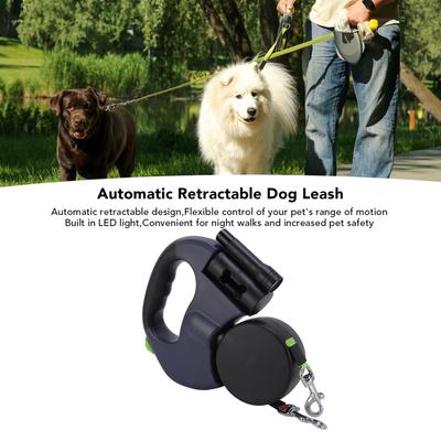 Dog Walking Leash Built In LED Light Stretch Resistant Automatic Retractable Pet Leash Increased Control for Medium Small Dogs